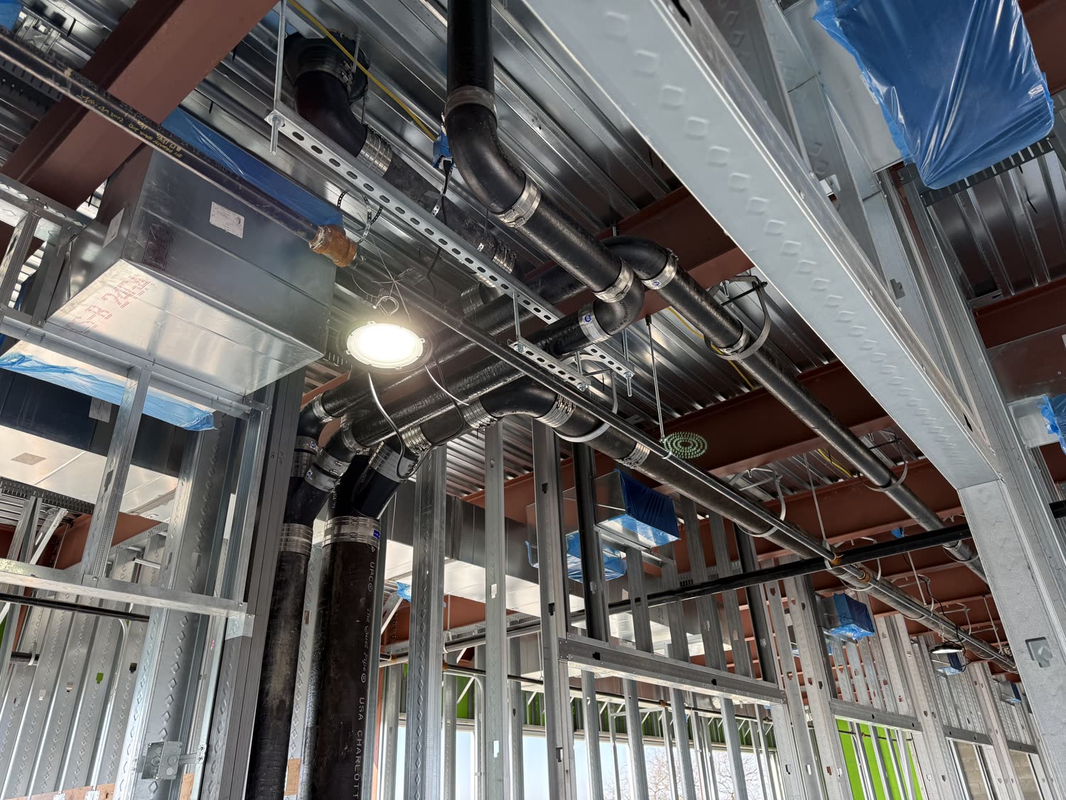 Overhead cast-iron drain and waste piping by C-IT-ALL in Tulsa, OK